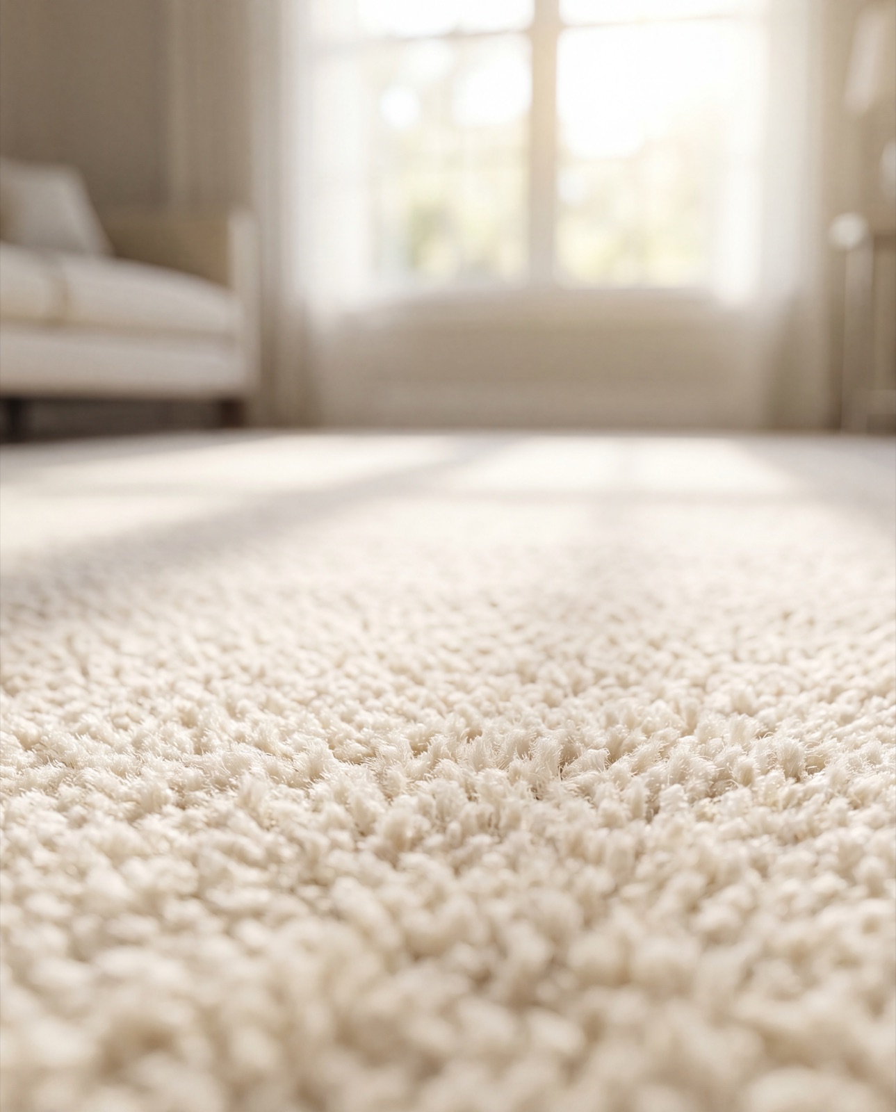 Plush clean carpet in warm light