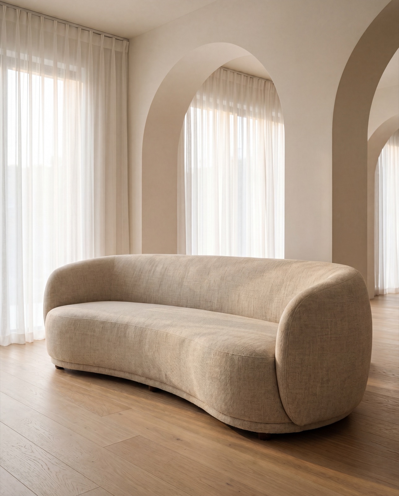 Bright premium sofa after detailed upholstery care